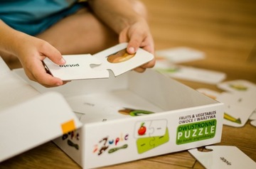 Angielskiego Owoce i warzywa puzzle dwustronne XL
