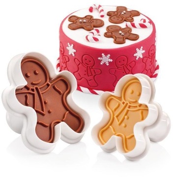 TESCOMA WYKRAWACZE Z PIECZĄTKĄ CIASTEK 2 SZT. FIGURKI LUDZIK 5,5 X 7,5 CM