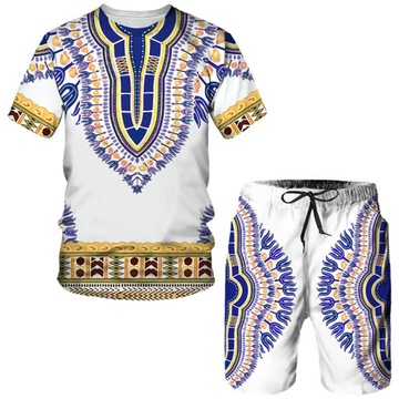 Komplet Męska dres T zestaw koszul Dashiki afryki