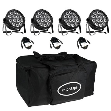 ZESTAW 4X COLORSTAGE ZEN PAR LED RGBA 14x10 DMX