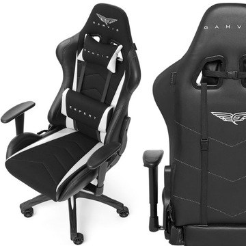 GAMVIS EXPERT Biały Materiałowy Fotel Gamingowy