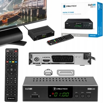 Tuner dekoder DVB-T2 H.265 HEVC TV naziemna USB + KABEL HDMI