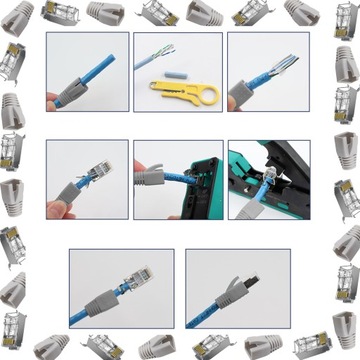 НАБОР ИЗ 10 ШТ. РАЗЪЕМОВ ЭКРАНИРОВАННЫХ FTP STP RJ45 cat 6a 7 УСЛОВИЯ РАЗЪЕМА