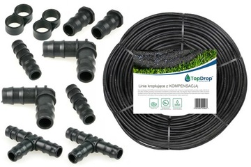Капельный шланг с компенсацией DRIPPER LINE 50м + аксессуары для линии 10 шт.