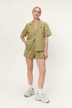 NASTY GAL 42 XL KOSZULA BAWEŁNIANA KHAKI H5321