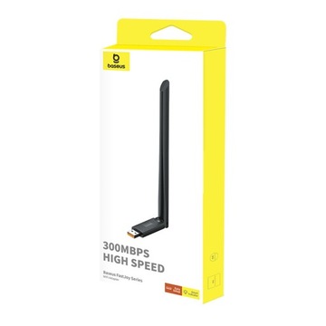 ВНЕШНЯЯ СЕТЕВАЯ КАРТА BASEUS USB WIFI 300 Мбит/с, 2,4 ГГц С АНТЕННОЙ ТОЧКИ ХОТ-ТОЧКИ
