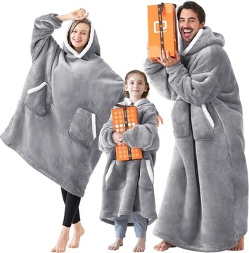 Kocobluza z Kapturem Uniwersalna Bluza Oversize Sherpa i Polar