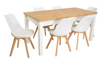 Stół Dąb Lancelot 80x140/180 + 6 Krzeseł