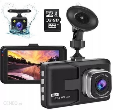 WIDEOREJESTRATOR JAZDY HD KAMERA PRZÓD TYŁ Menu PL