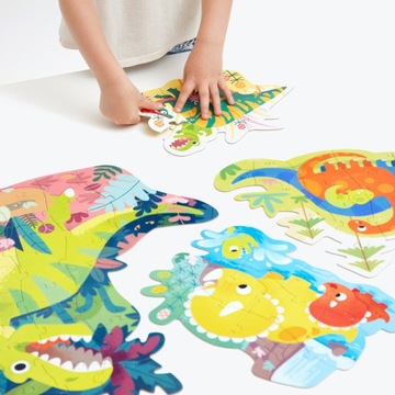 ЧуЧзу. Прогрессивный пазл 71 деталь. Динозавры