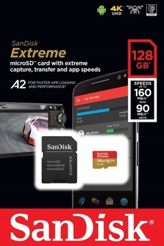 SANDISK EXTREME microSDXC 128 ГБ 160/90 МБ/с A2 V30