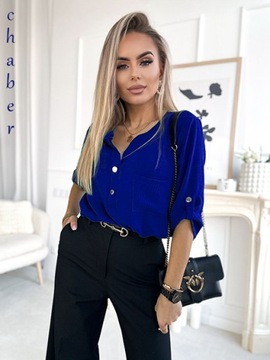 Elegancka modna stylowa BLUZKA damska guziczki kolory PLUS SIZE