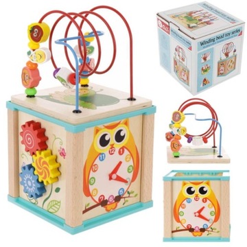 DREWNIANA KOSTKA EDUKACYJNA DLA DZIECI MONTESSORI