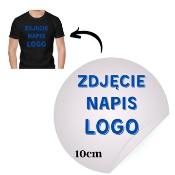 Naprasowanka Logo Termo Naklejka na Ubrania Nadruk DTF 10CM TRWAŁE