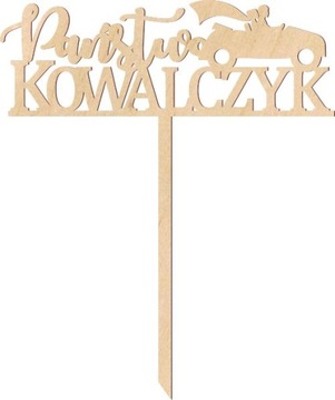 TOPPER TOPER NA TORT ŚLUB WESELE PARA MŁODA NAPIS