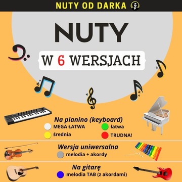 Nuty Aria na strunie G Jan Sebastian Bach 6 wersji