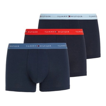 TOMMY HILFIGER BOKSERKI MĘSKIE MAJTKI WB TRUNK 3P GRANATOWE r.M