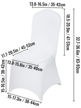 Чехлы на стулья VEVOR 50 шт Белый Эластичный