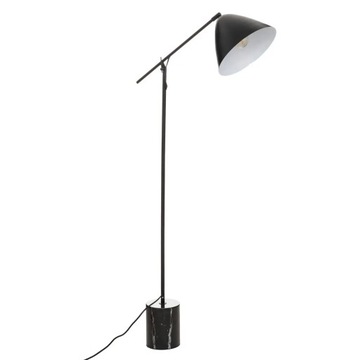 LAMPA Podłogowa CZARNA Żuraw na WYSIĘGNIKU Marmurowa Podstawa 145cm LOFT