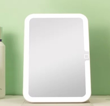 ЗЕРКАЛО КОСМЕТИЧЕСКОЕ ДЛЯ МАКИЯЖА СО СВЕТОДИОДНОЙ ПОДСВЕТКОЙ, ЗАКРЫТОЕ, РУЧНАЯ РАБОТА В КОРПУСЕ