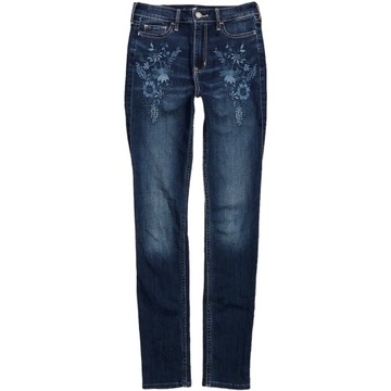 HOLLISTER Jeansy Rurki Hafty Wysoki Stan r W25 L32