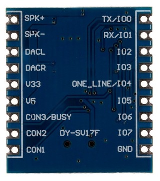 DY-SV17F Модуль MP3-плеера 4 МБ SPI Flash UART