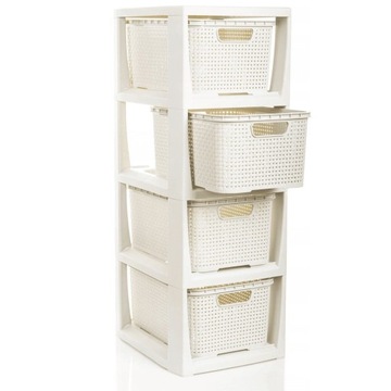 КНИЖНЫЙ ШКАФ, ШКАФ, СУНДУК, ПОЛКА С 4 КОРЗИНАМИ, РОТАН БРАНК