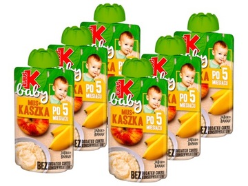 Kubuś Baby Mus+kaszka po 5msc jabłko ZESTAW 6x100g