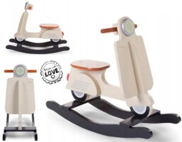 Childhome Дерев'яна гойдалка на полозах Скутер Vespa, Кремовий