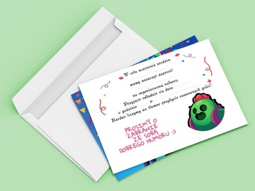 ПРИГЛАШЕНИЕ НА ДЕНЬ РОЖДЕНИЯ РЕБЕНКА + БЕСПЛАТНЫЙ КОНВЕРТ BRAWL STARS