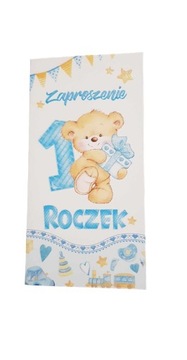 Zaproszenie urodzinowe dla dziecka Na Roczek pierwsze urodziny