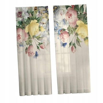Zasłona z nadrukiem cyfrowym Kwiaty 132x183cm