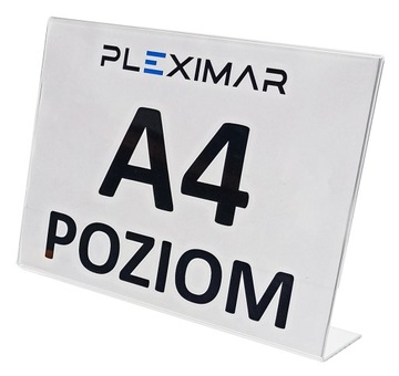 Stojak informacyjny typ L z plexi. A4 POZIOM