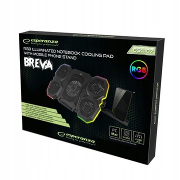 ОХЛАЖДАЮЩАЯ ПОДСТАВКА ДЛЯ НОУТБУКА 15.6 GAMING LED RGB BREVA