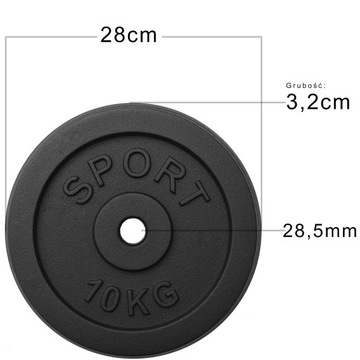 Obciążenie żeliwne 2x10kg talerz zestaw 20kg 28mm