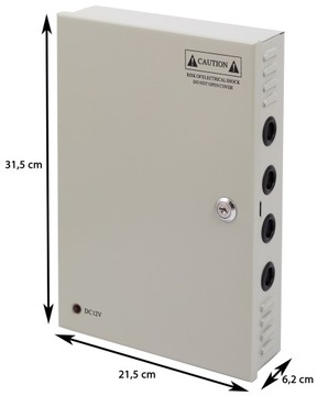 БЛОК ПИТАНИЯ CCTV 12В 15А МАКС. 9 КАМЕР НАБЛЮДЕНИЯ