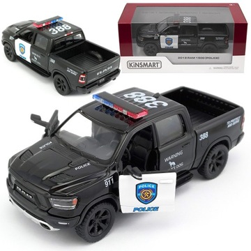 AUTO METALOWE DODGE RAM 1500 POLICJA METALOWY SAMOCHÓD MODEL KINSMART 1 48