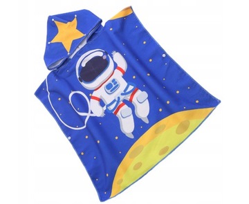 PONCZO RĘCZNIK Z KAPTURKIEM PLAŻAKOSMOS ASTRONAUTA WZORY BASEN PONCHO