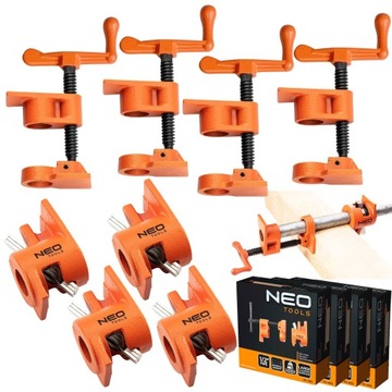 NEO 4-SZT ŚCISK STOLARSKI RUROWY BEZKOŃCOWY 1/2''