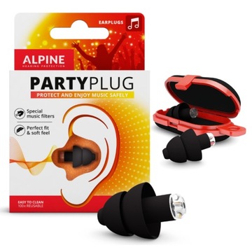 NOWOŚĆ ZATYCZKI DO USZU NA KONCERT DO KLUBU Alpine PartyPlug CZARNE +GRATIS