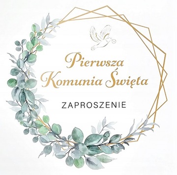 Zaproszenia Komunijne z Kopertami na I Komunię Świętą Komunia Boho 8szt.