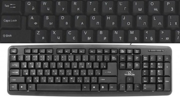klawiatura USB rosyjska czcionka litery Cyrylica