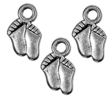 ZAWIESZKI CHARMS MALUTKIE STÓPKI 10SZT STOPY ZAWIESZKA WISIOREK STOPA BOBAS