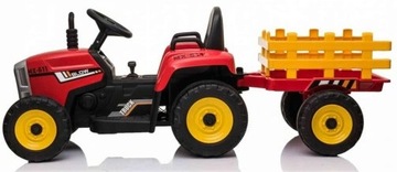 Traktor na akumulator z Przyczepką Pilot 137cm 12V Miękkie koła EVA