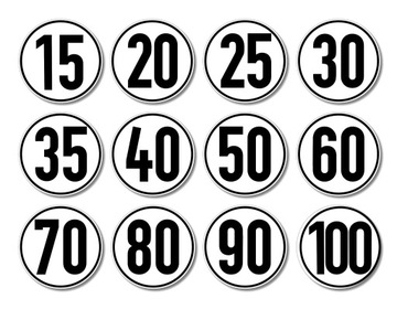 НАКЛЕЙКА ОГРАНИЧЕНИЯ СКОРОСТИ 5 км Диаметр ЗНАКА 20 см