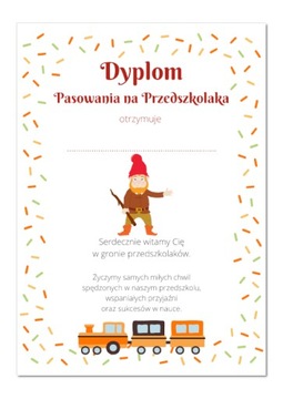 Dyplom A4 PASOWANIE na przedszkolaka KRASNALE