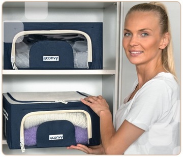 Контейнер-органайзер для шкафов-купе с рамой и крышкой, 66л.