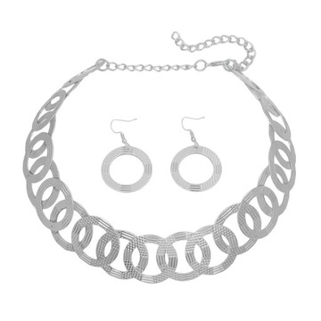 Geometryczne kolczyki typu choker zestaw Retro Argent