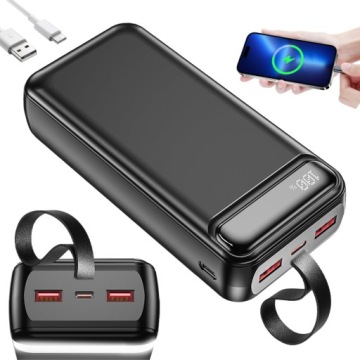 50000 Mah Powerbanka S Velkou Kapacitou, Rychlé Nabíjení, 3 Výstupy, Černá