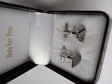 Серебряные запонки для рубашки-аккордеона